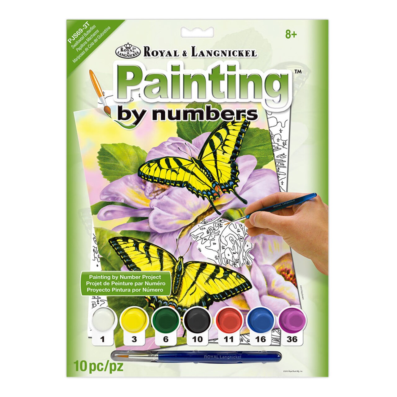 PJS69 | Painting by numbers™ 10pc 8.75" x 11.375" Swallowtail Butterflies Painting Project